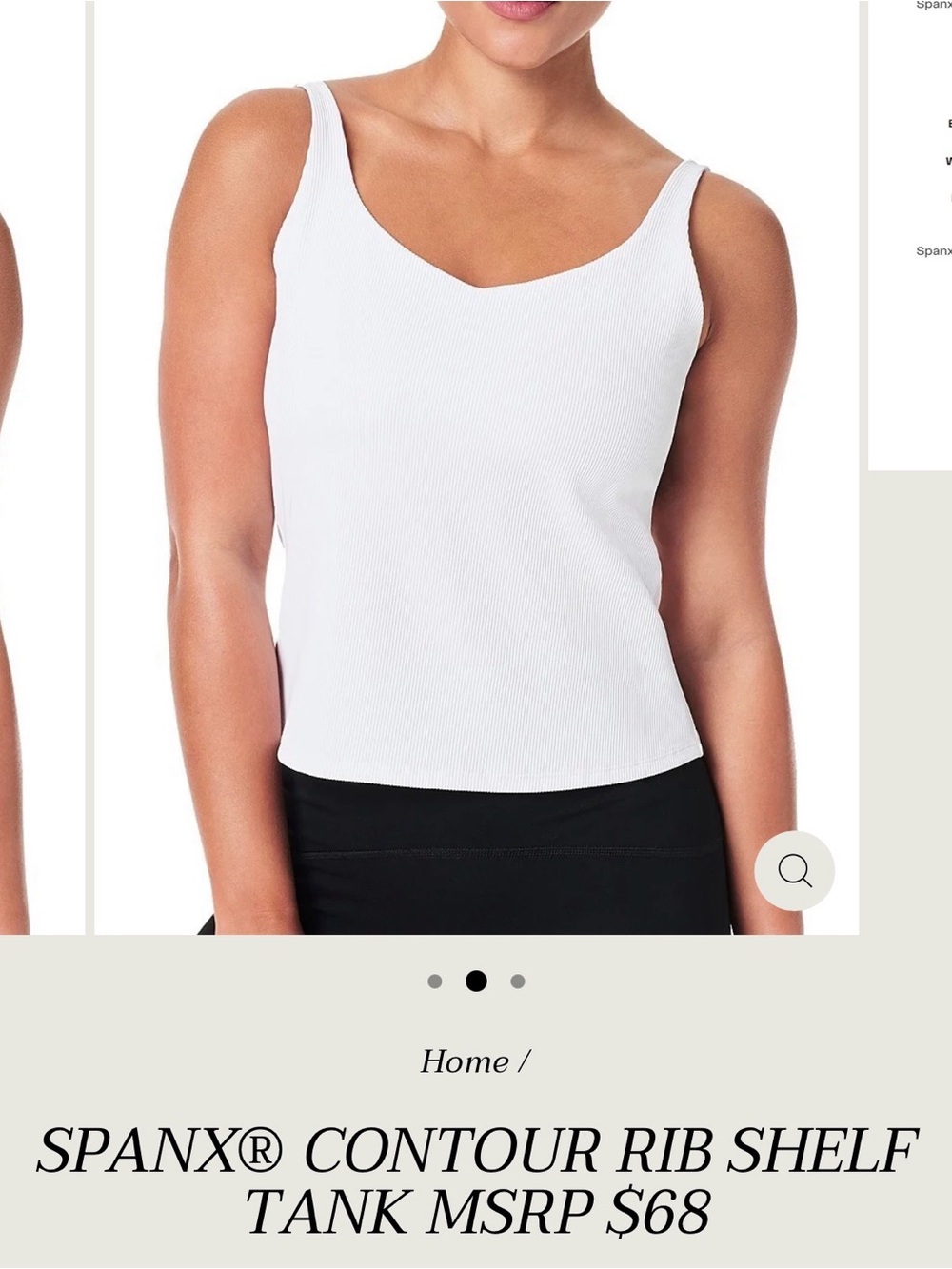 SPANX White Ribbed Shelf Tank